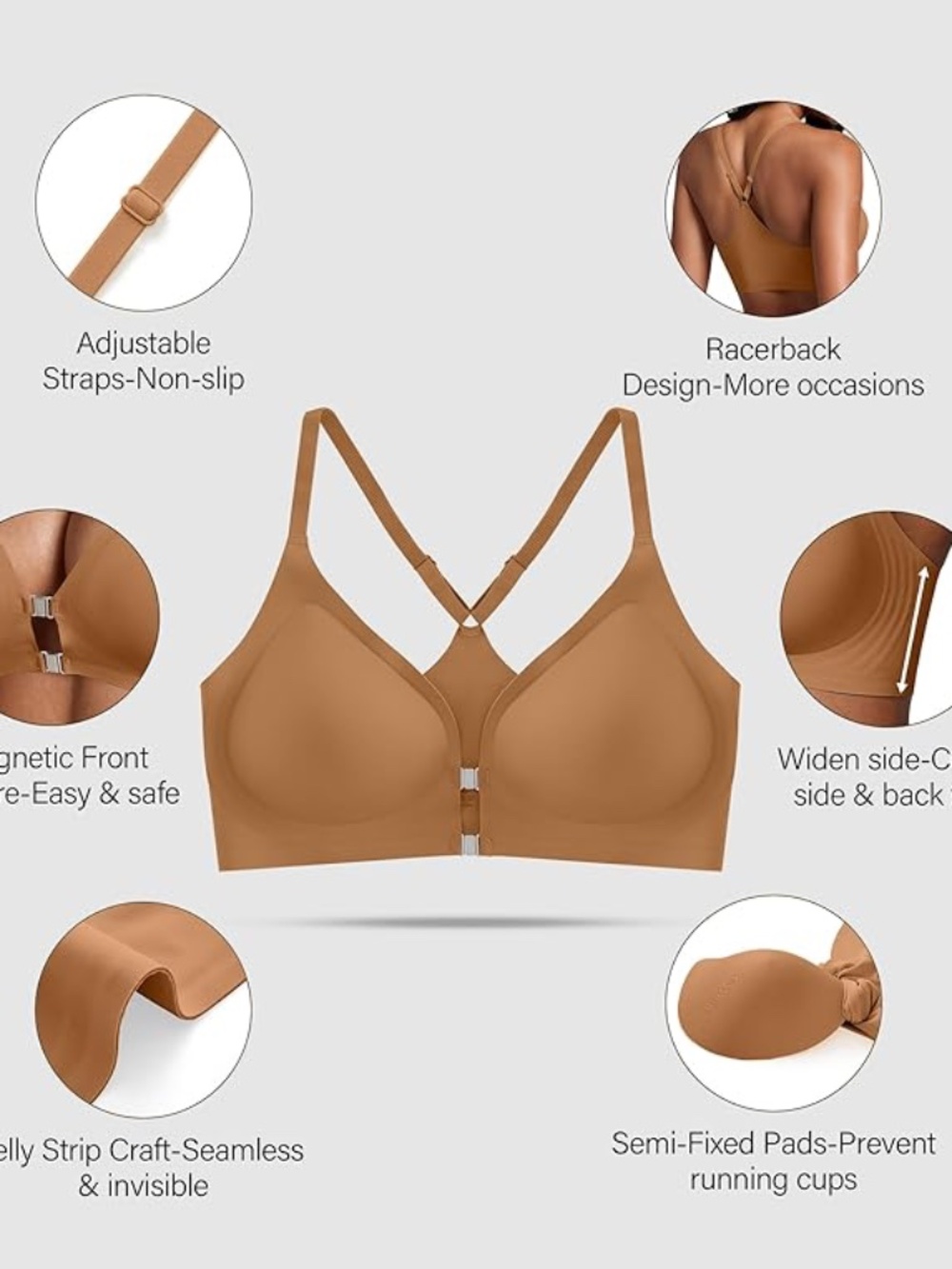 Front Closure Racerback Bra | Size Small | Like New - Picture 2 of 7